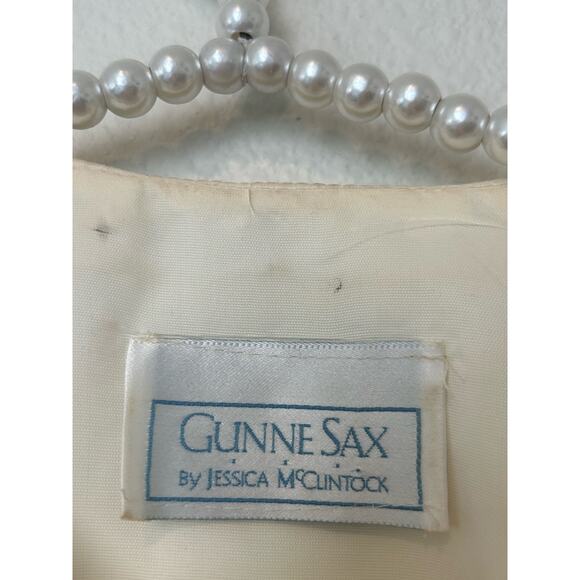 Gunne Sax Ivory Button Front Floral Lace Puff Sleeve Blazer Vintage *TINY FLAW - Picture 3 of 15